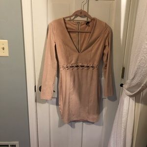 Privy dusty rose long sleeve mini dress